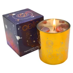 Cello - Gemstone Celestial Candle with Red Agate - Meditation Incense