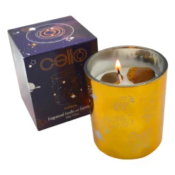 Cello - Gemstone Celestial Candle with Tigers Eye - Aromatic Bazaar