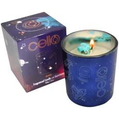Cello - Gemstone Celestial Candle with Turquenite Gems - Ephemeral Breeze