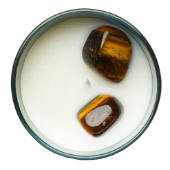 Cello - Gemstone Celestial Candle with Tigers Eye - Aromatic Bazaar