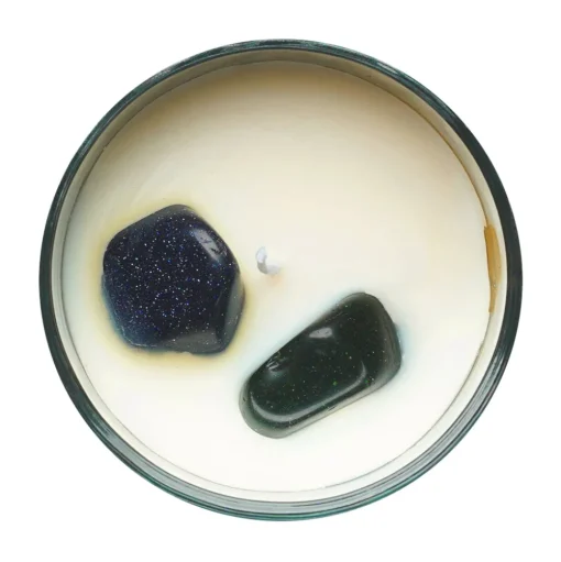 Cello - Gemstone Celestial Candle with Blue Gold Stone - Ethereal Skies