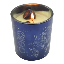 Cello - Gemstone Celestial Candle with Blue Gold Stone - Ethereal Skies