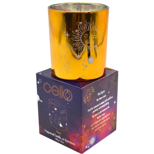 Cello - Gemstone Celestial Candle with Red Agate - Meditation Incense