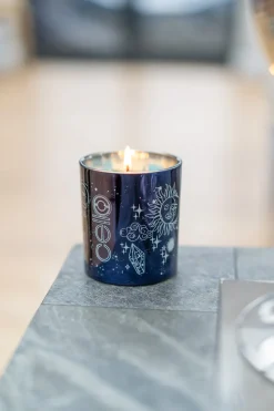 Cello - Gemstone Celestial Candle with Blue Gold Stone - Ethereal Skies
