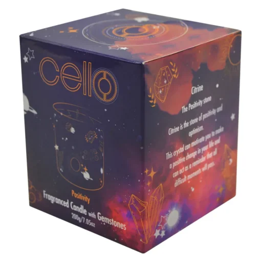 Cello - Gemstone Celestial Candle with Citrine Quartz - Curious Citron