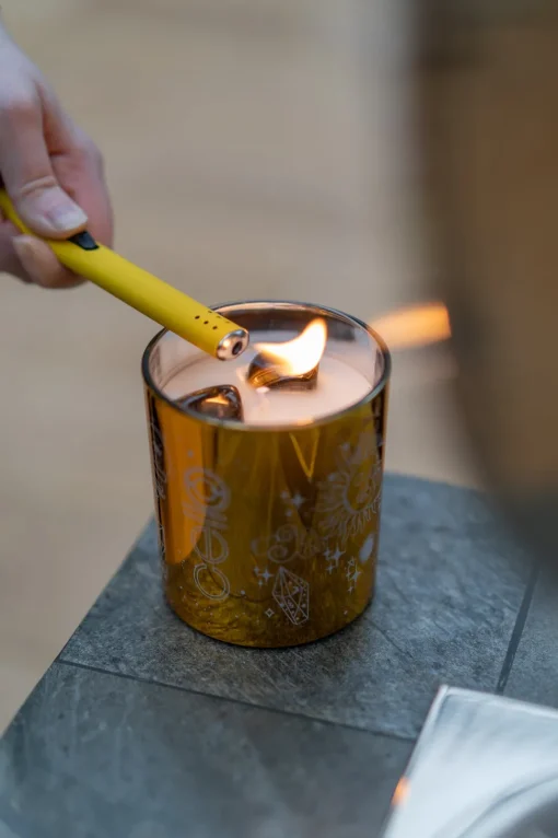 Cello - Gemstone Celestial Candle with Tigers Eye - Aromatic Bazaar