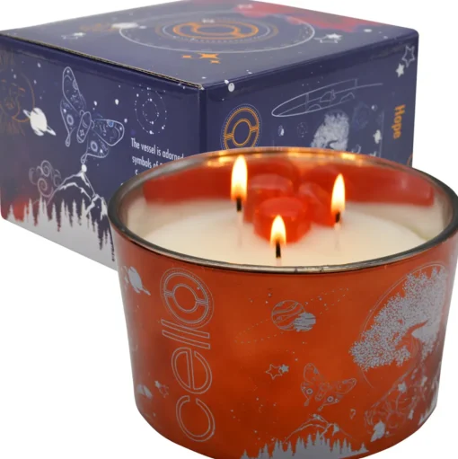 Cello - Large Gemstone Celestial Candle Cherry Quartz - Mystical Fruits