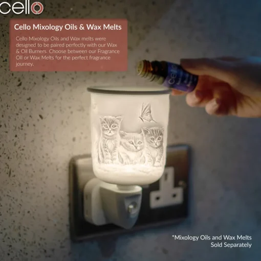 Cello - Porcelain Plug In Electric Wax Burner - Kitten