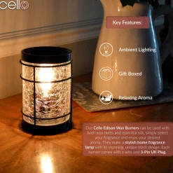 Cello Black Edison Crackle Electric Wax Burner