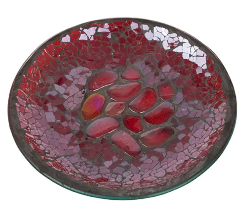 Cello Candle Plate - Ruby Pebbles