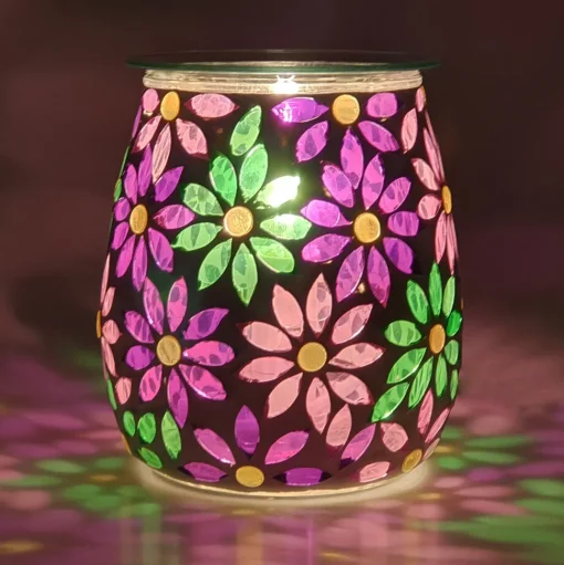 Cello Electric Wax Burner Mosaic Glass - Pretty Petals