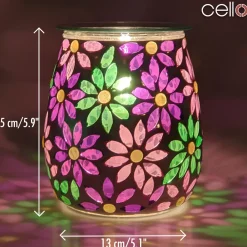 Cello Electric Wax Burner Mosaic Glass - Pretty Petals