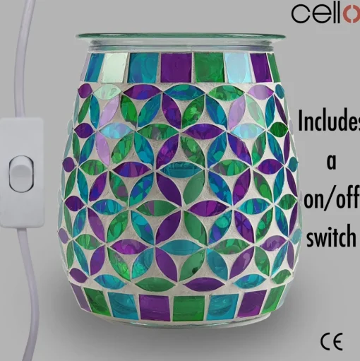 Cello Electric Wax Burner Mosaic Glass - Geometric