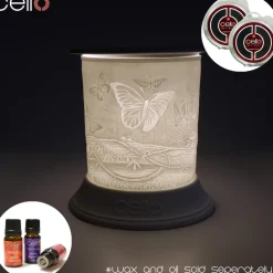 Cello Electric Wax Burner Porcelain Straight - Butterfly