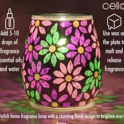 Cello Electric Wax Burner Mosaic Glass - Pretty Petals