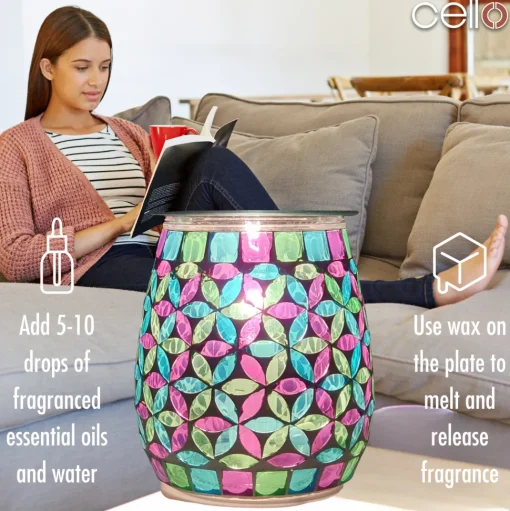 Cello Electric Wax Burner Mosaic Glass - Geometric