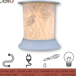 Cello Electric Wax Burner Porcelain Straight - Bird