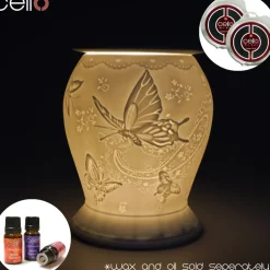 Cello Electric Wax Burner Porcelain Barrel - Silk Wings