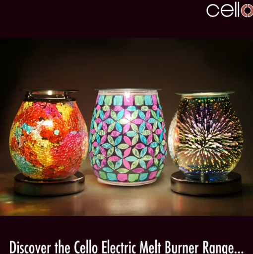 Cello Electric Wax Burner Mosaic Glass - Geometric