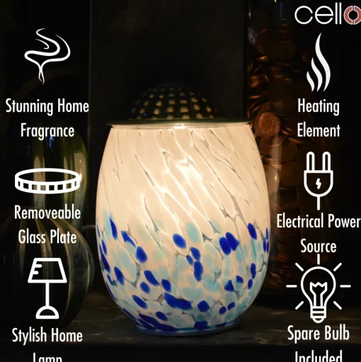 Cello Electric Wax Burner Art Glass - Crashing Waves