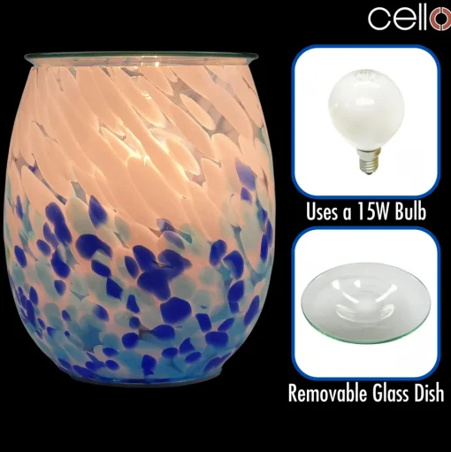 Cello Electric Wax Burner Art Glass - Crashing Waves