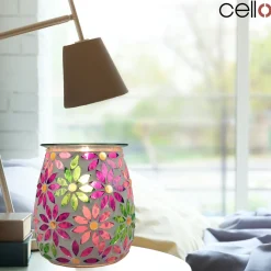 Cello Electric Wax Burner Mosaic Glass - Pretty Petals