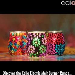 Cello Electric Wax Burner Mosaic Glass - Pretty Petals