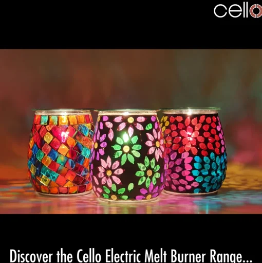 Cello Electric Wax Burner Mosaic Glass - Pretty Petals
