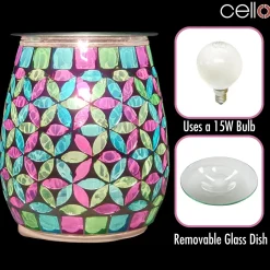 Cello Electric Wax Burner Mosaic Glass - Geometric