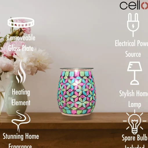 Cello Electric Wax Burner Mosaic Glass - Geometric