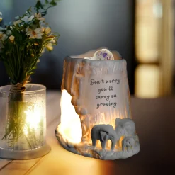 Cello Elephant Tealight Burner - Don't worry, you'll carry on growing