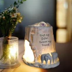 Cello Elephant Tealight Burner - First my Sister, Forever my friend