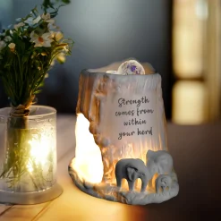 Cello Elephant Tealight Burner - Strength comes from within your herd