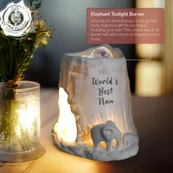 Cello Elephant Tealight Burner - World's Best Nan