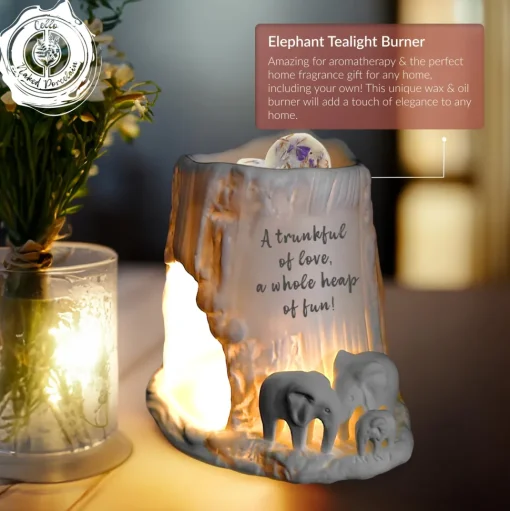 Cello Elephant Tealight Burner - A trunkful of love, a whole heap of fun!