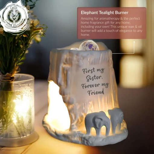 Cello Elephant Tealight Burner - Best Auntie Ever