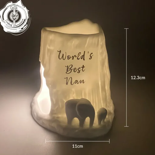 Cello Elephant Tealight Burner - World's Best Nan