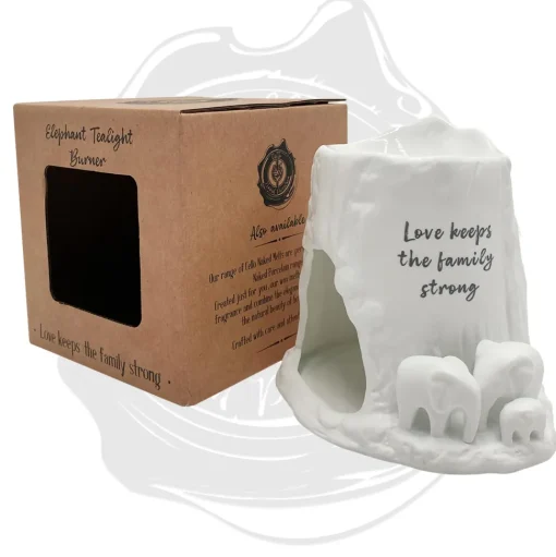 Cello Elephant Tealight Burner - Love Keeps the Family Strong