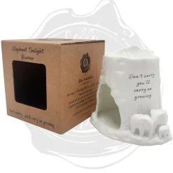 Cello Elephant Tealight Burner - Don't worry, you'll carry on growing