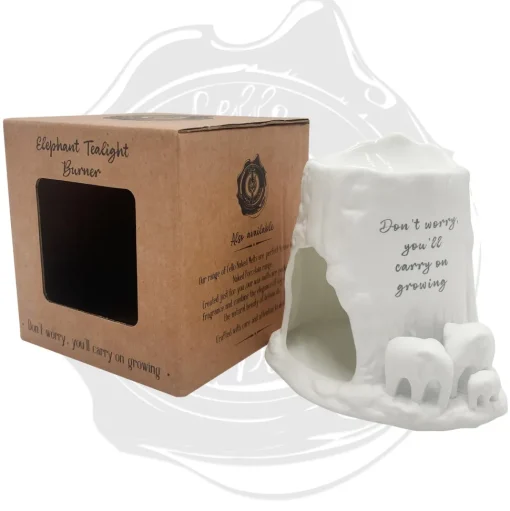 Cello Elephant Tealight Burner - Don't worry, you'll carry on growing