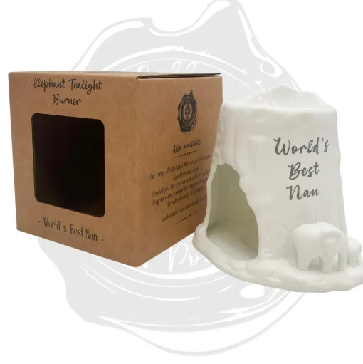 Cello Elephant Tealight Burner - World's Best Nan