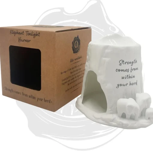 Cello Elephant Tealight Burner - Strength comes from within your herd