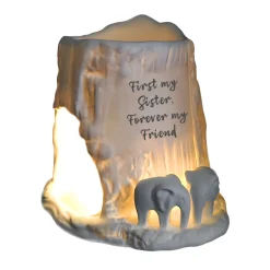 Cello Elephant Tealight Burner - First my Sister, Forever my friend