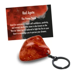 Cello Gemstone Keyrings - Red Agate