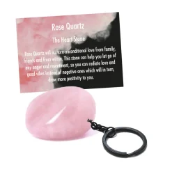 Cello Gemstone Keyrings - Rose Quartz