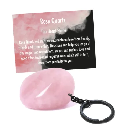Cello Gemstone Keyrings - Rose Quartz