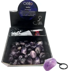 Cello Gemstone Keyrings - Amethyst