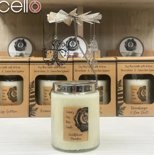 Cello Naked Candle with Convection Spinner - Ocean Spray