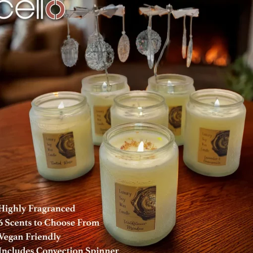 Cello Naked Candle with Convection Spinner - Ocean Spray
