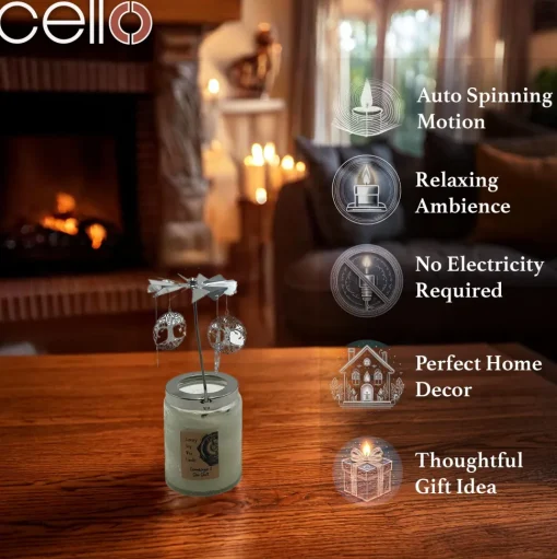 Cello Naked Candle with Convection Spinner - Ocean Spray